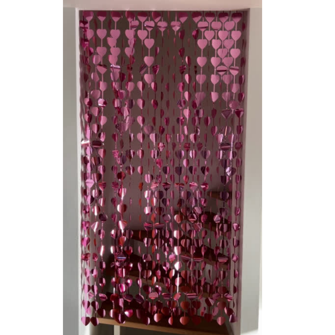 little Birthday® Lametta Vorhang pinkes Herz