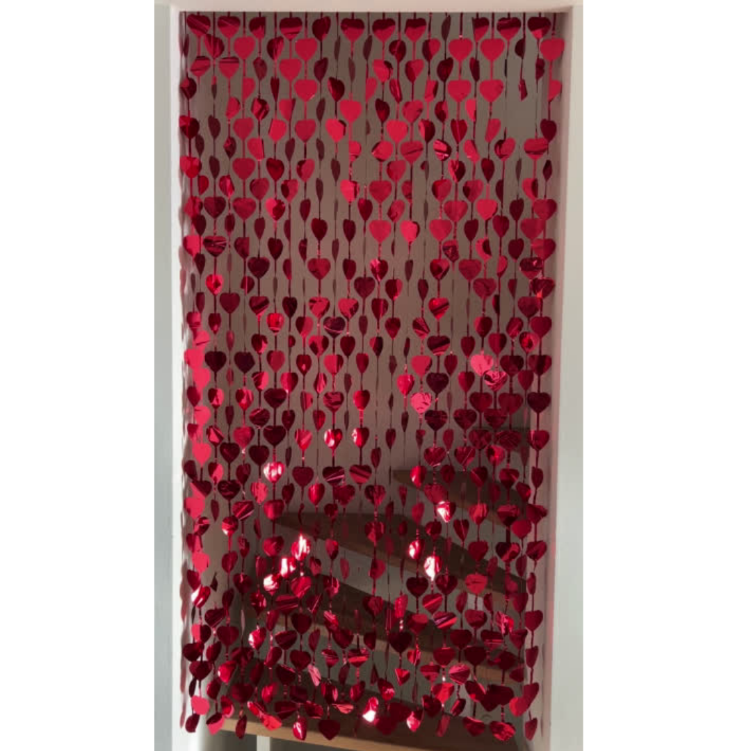 little Birthday® Lametta Vorhang rotes Herz