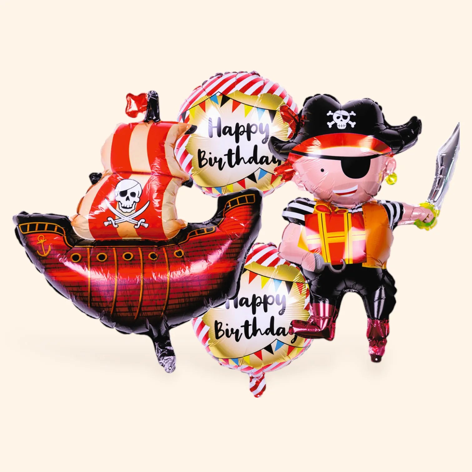 little Birthday® Folien-Luftballon Piraten-Set (4 Stück)