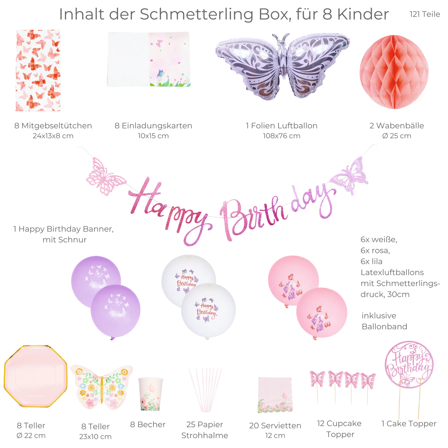little Birthday® Schmetterling Geburtstags-Mottobox