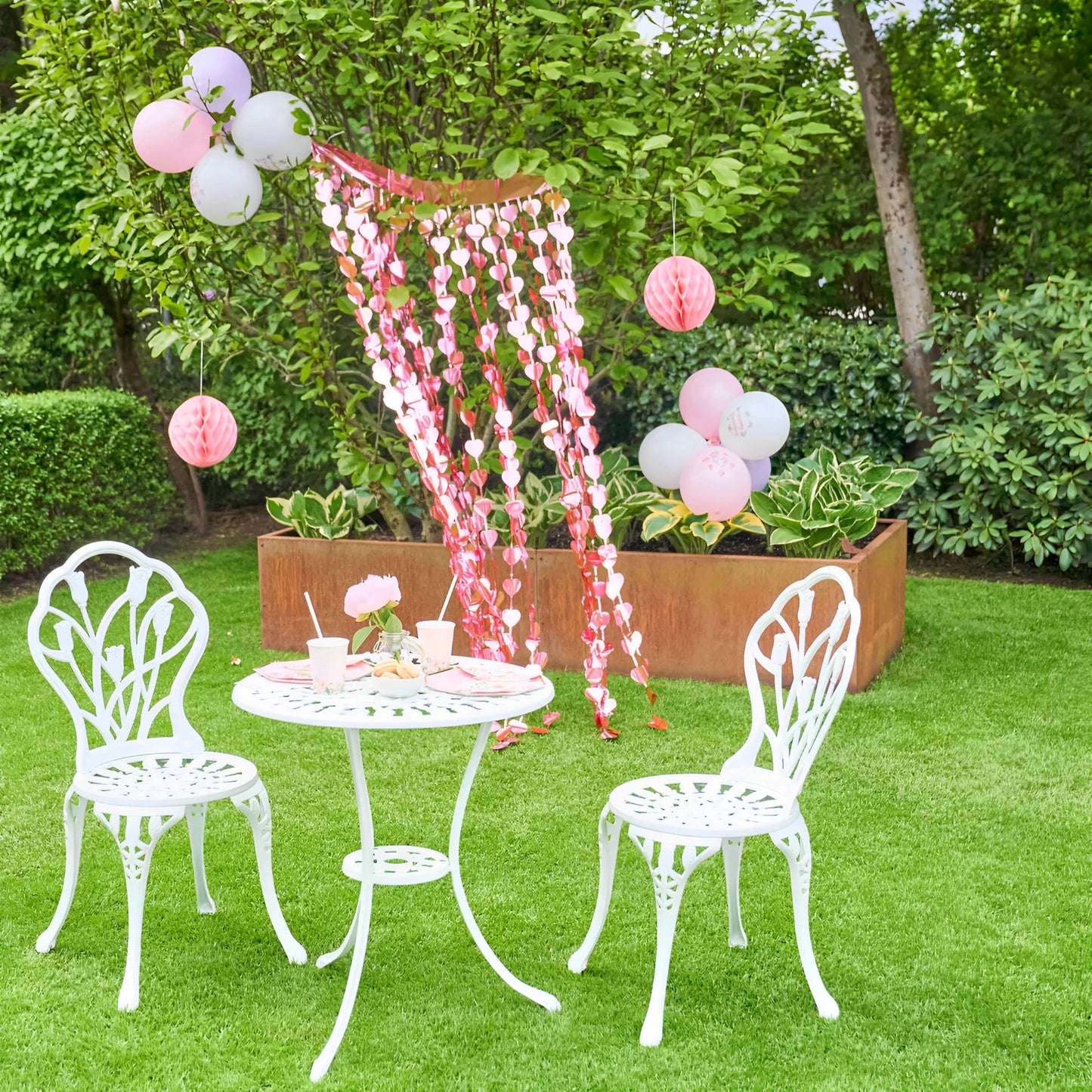 little Birthday® Lametta Vorhang pinkes Herz