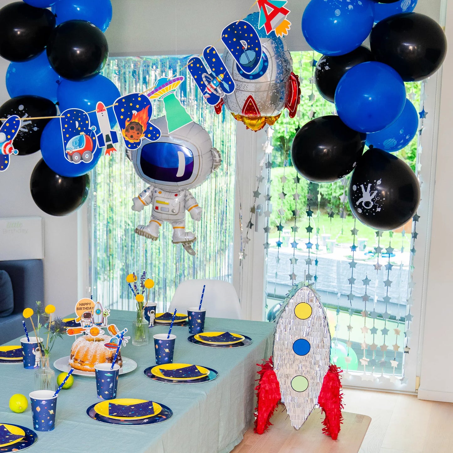 little Birthday® Lametta Vorhang silberner Stern