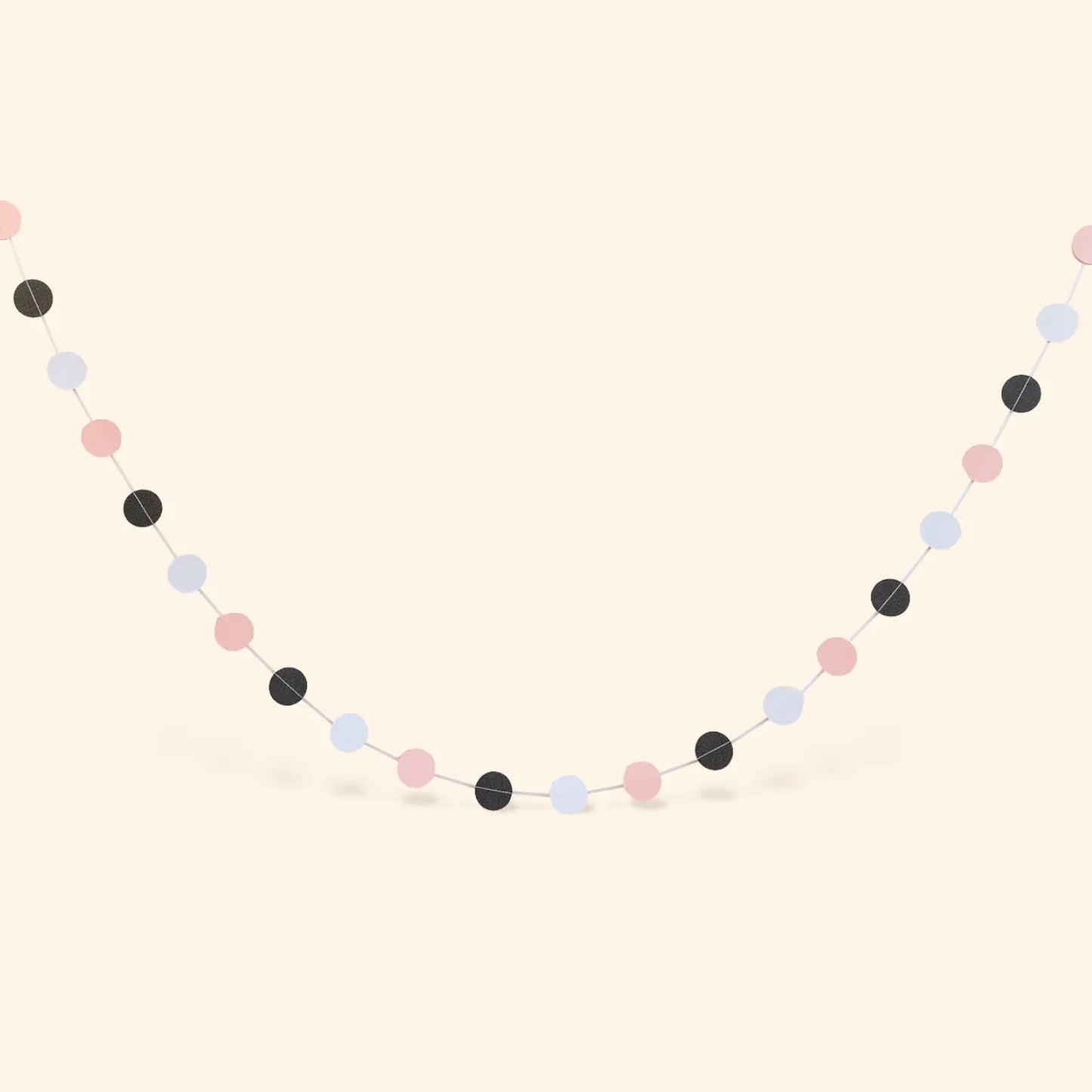 little Birthday® Papiergirlande hellrosa, weiß, schwarz (2x 2m)