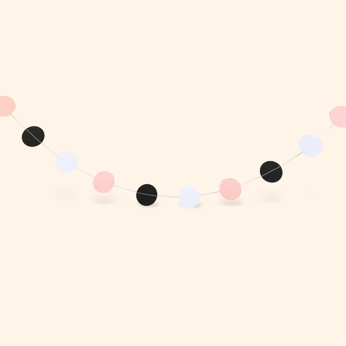 little Birthday® Papiergirlande hellrosa, weiß, schwarz (2x 2m)